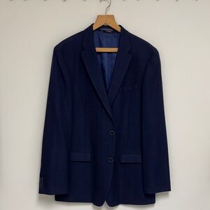 Men's Navy Blue Single-Breasted Blazer